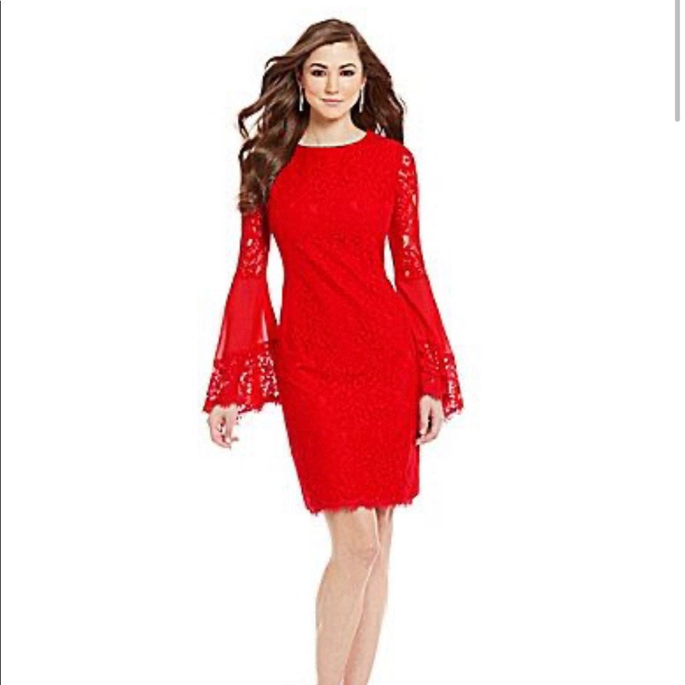 Antonio Melani Dakota Red Bell Sleeve Lace Dress